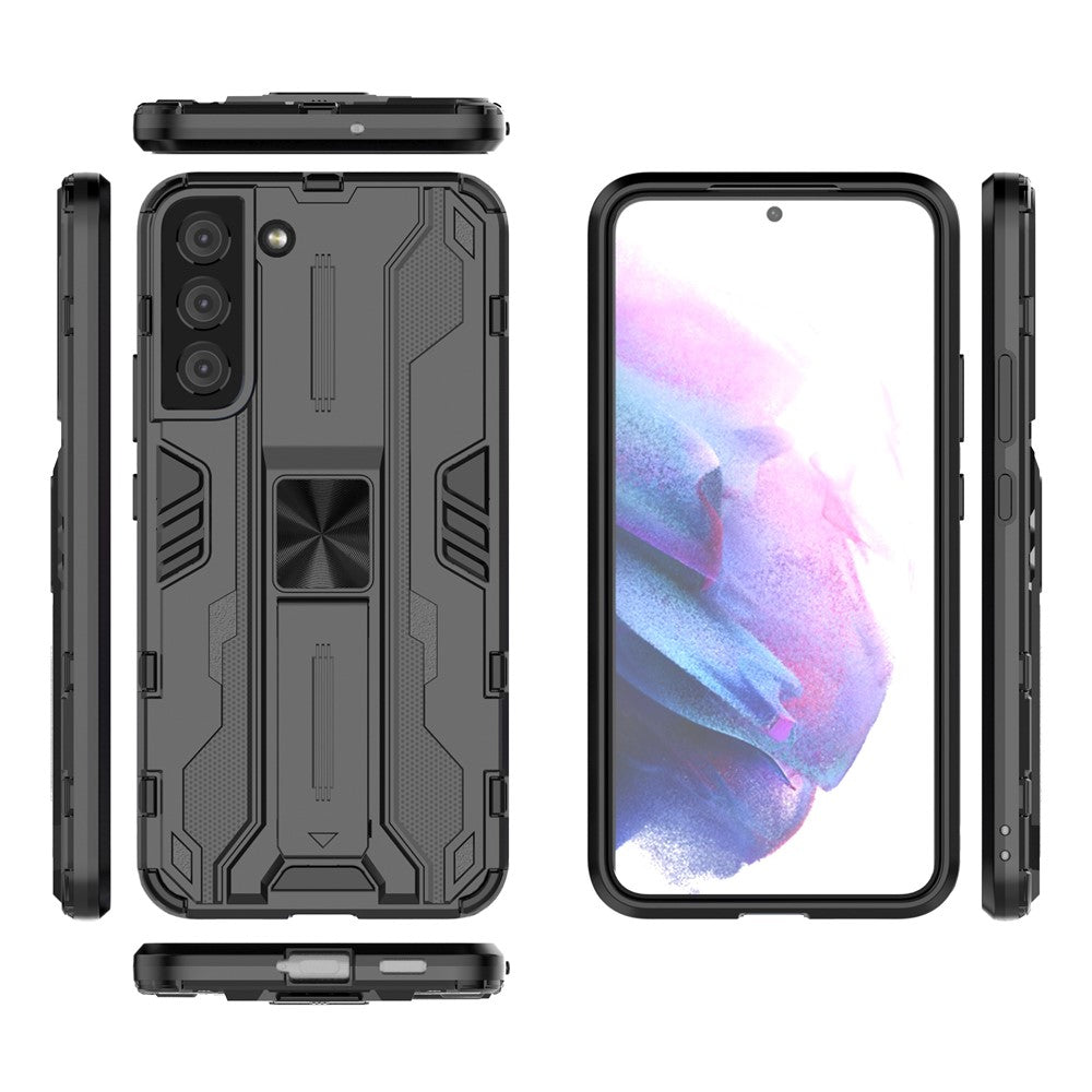 Shockproof Hard PC + Soft TPU Hybrid Protective Cover with Kickstand for Samsung Galaxy S22 5G