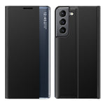 Til Samsung Galaxy S22 5G Stand Folio Flip Cover i PU-læder med selvlåsende funktion og visningsvindue