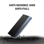 Til Samsung Galaxy S22 5G Stand Folio Flip Cover i PU-læder med selvlåsende funktion og visningsvindue