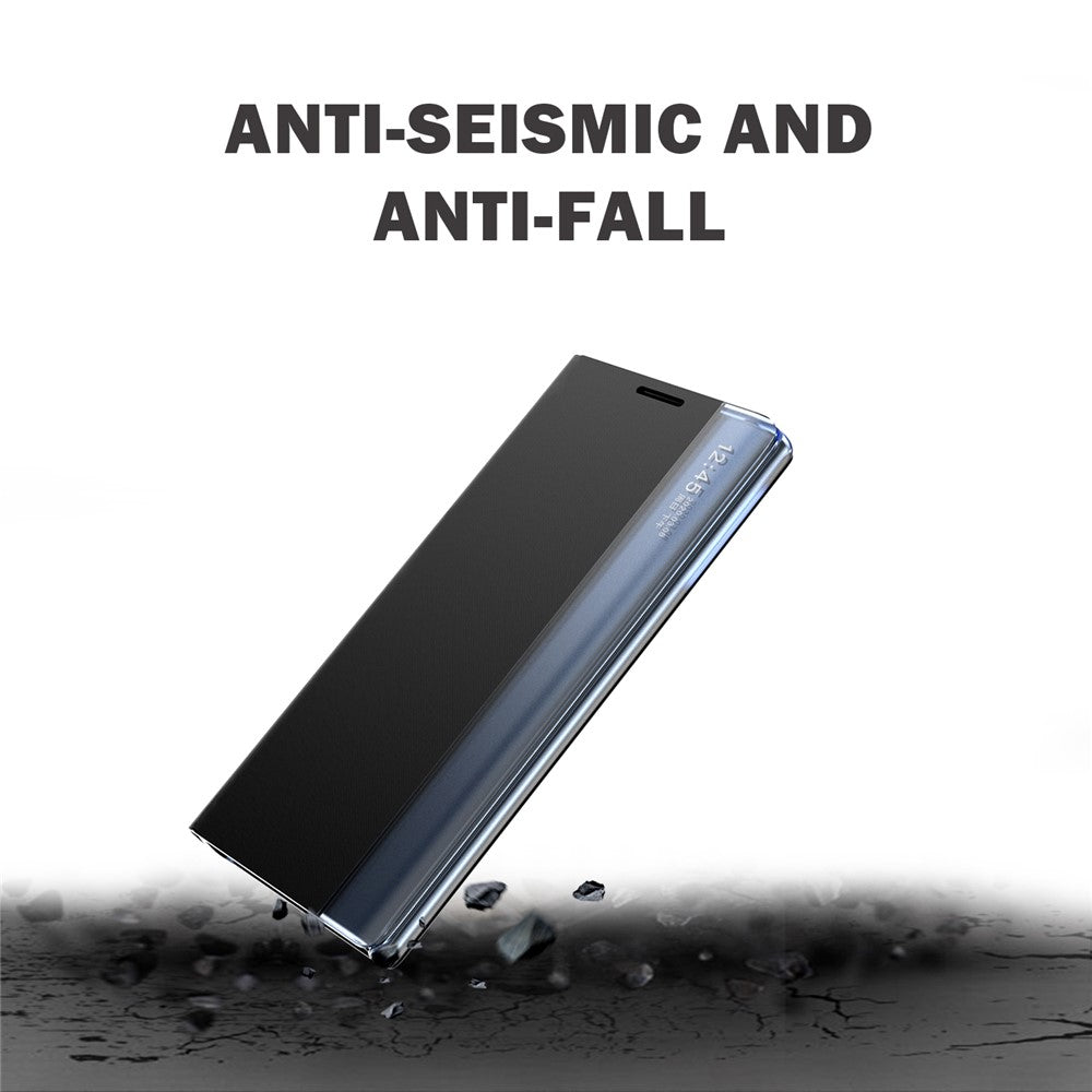 Til Samsung Galaxy S22 5G Stand Folio Flip Cover i PU-læder med selvlåsende funktion og visningsvindue