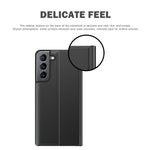 Til Samsung Galaxy S22 5G Stand Folio Flip Cover i PU-læder med selvlåsende funktion og visningsvindue