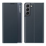Til Samsung Galaxy S22 5G Stand Folio Flip Cover i PU-læder med selvlåsende funktion og visningsvindue