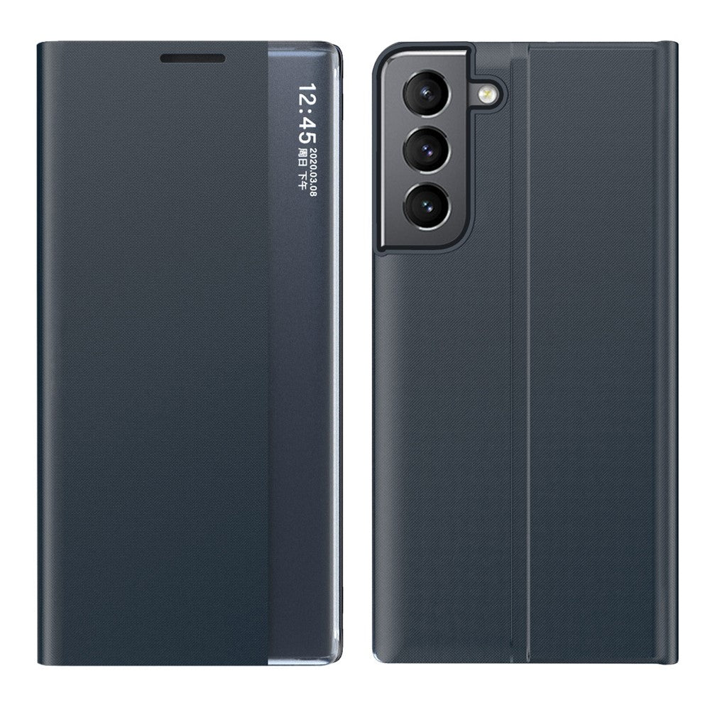 Til Samsung Galaxy S22 5G Stand Folio Flip Cover i PU-læder med selvlåsende funktion og visningsvindue