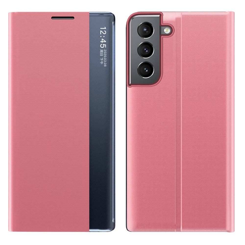 Til Samsung Galaxy S22 5G Stand Folio Flip Cover i PU-læder med selvlåsende funktion og visningsvindue