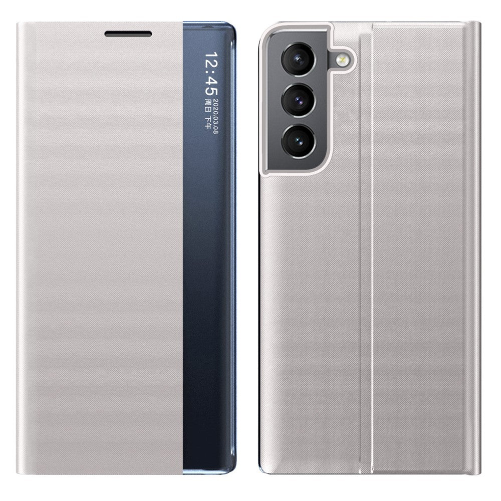 Til Samsung Galaxy S22 5G Stand Folio Flip Cover i PU-læder med selvlåsende funktion og visningsvindue
