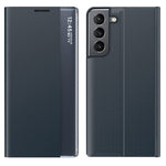 For Samsung Galaxy S22+ 5G View Window Anti-Fall Case PU Leather Auto-Absorbed Stand Phone Cover