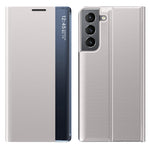 For Samsung Galaxy S22+ 5G View Window Anti-Fall Case PU Leather Auto-Absorbed Stand Phone Cover