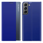 For Samsung Galaxy S22+ 5G View Window Anti-Fall Case PU Leather Auto-Absorbed Stand Phone Cover