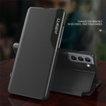 Case View Window PU Leather Stand Cover for Samsung Galaxy S22 5G