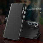 Folie View Window PU læder stander-cover til Samsung Galaxy S22+ 5G