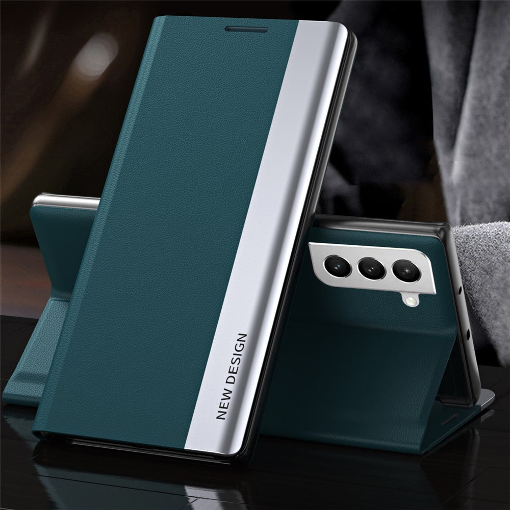 PU-læder stander auto-absorption telefon-flipcover til Samsung Galaxy S22+ 5G