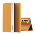 PU Leather Stand Auto Absorption Phone Flip Cover Case for Samsung Galaxy S22+ 5G