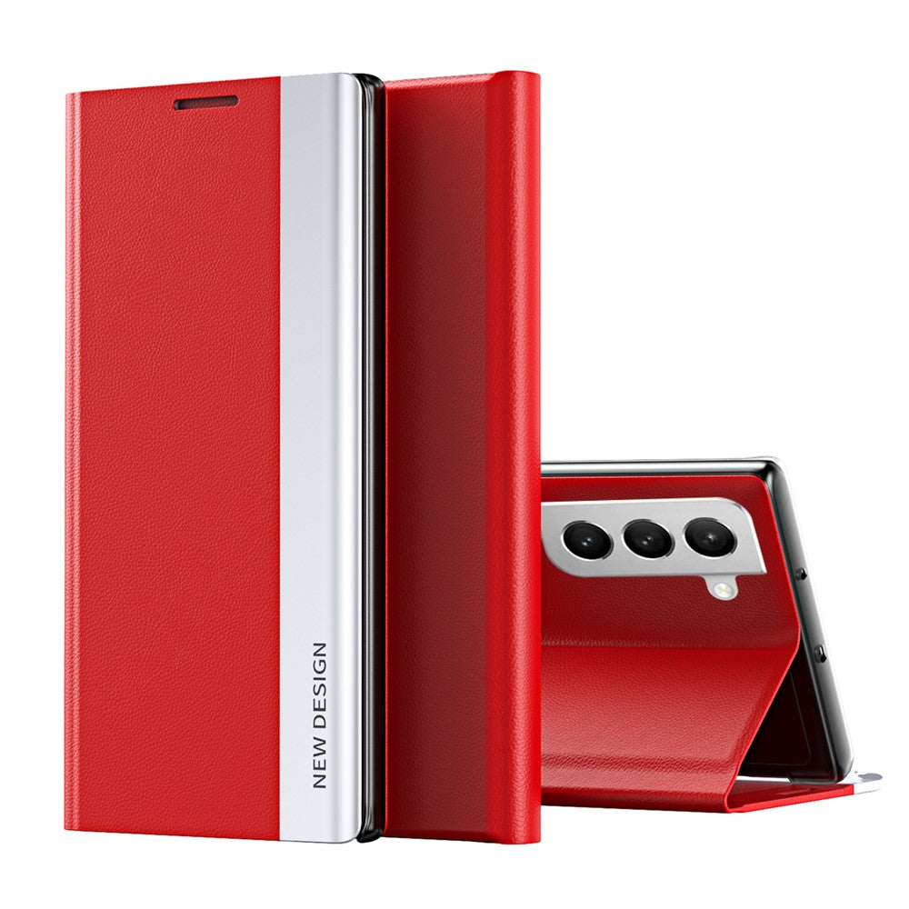 Anti-scratch Protective Leather Phone Case Foldable Stand Cover for Samsung Galaxy S22 5G