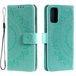 For Samsung Galaxy A33 5G Imprinted Mandala Flower PU Leather Phone Case Wallet Stand Design Flip Cover with Strap