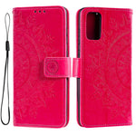For Samsung Galaxy A33 5G Imprinted Mandala Flower PU Leather Phone Case Wallet Stand Design Flip Cover with Strap