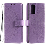 For Samsung Galaxy A33 5G Imprinted Mandala Flower PU Leather Phone Case Wallet Stand Design Flip Cover with Strap