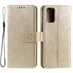 For Samsung Galaxy A33 5G Imprinted Mandala Flower PU Leather Phone Case Wallet Stand Design Flip Cover with Strap