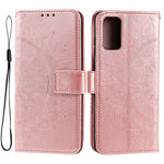 For Samsung Galaxy A33 5G Imprinted Mandala Flower PU Leather Phone Case Wallet Stand Design Flip Cover with Strap