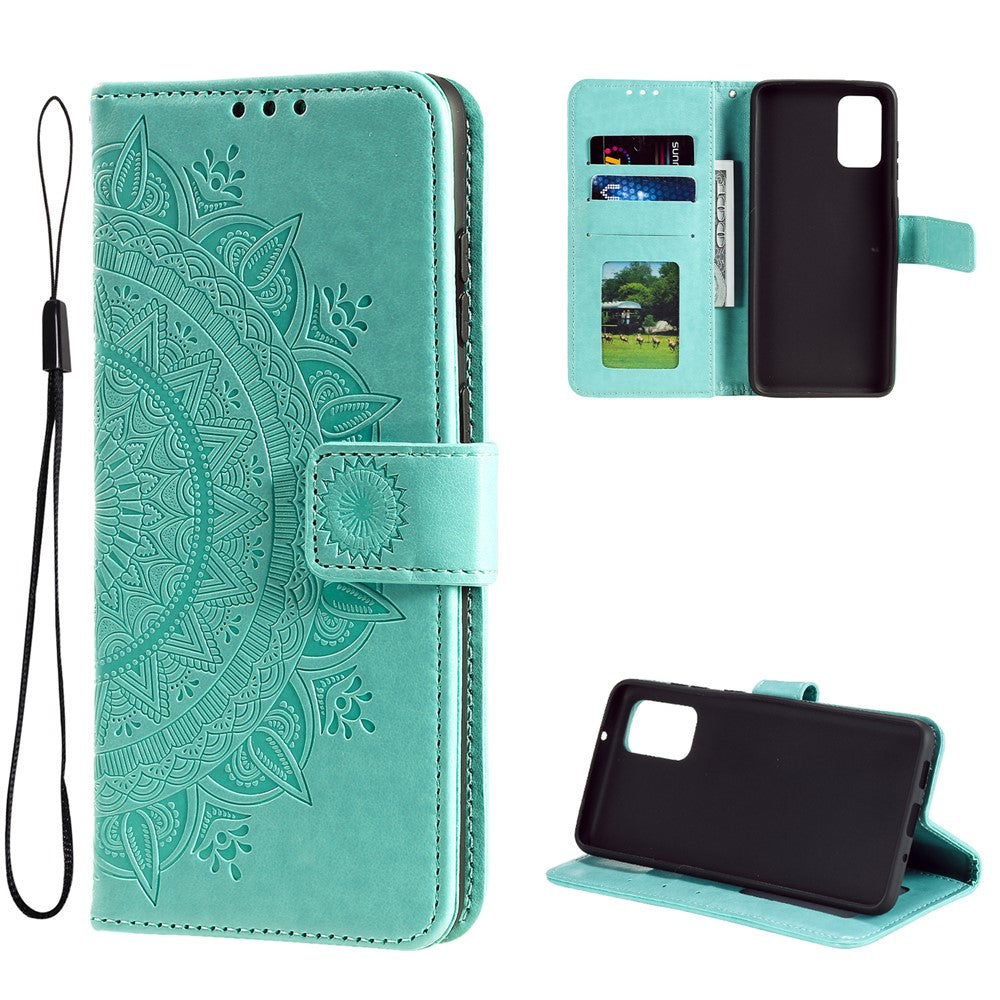 Scratch-resistant Imprinted Mandala Flower PU Leather Wallet Stand Phone Flip Cover Case for Samsung Galaxy A53 5G