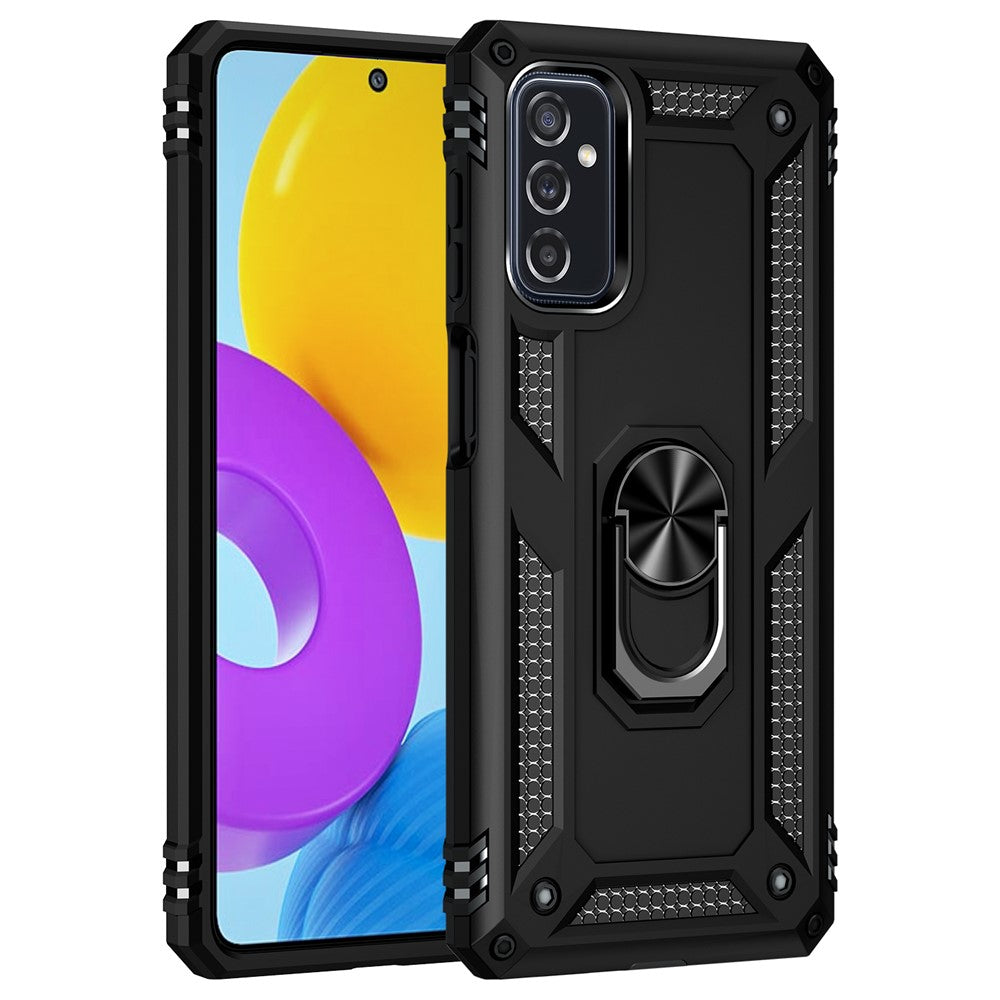 Ringhållare Kickstand Reptåligt Fallskyddande mobilskal PC + TPU Hybridskal med Inbyggd Metallplåt för Samsung Galaxy M52 5G