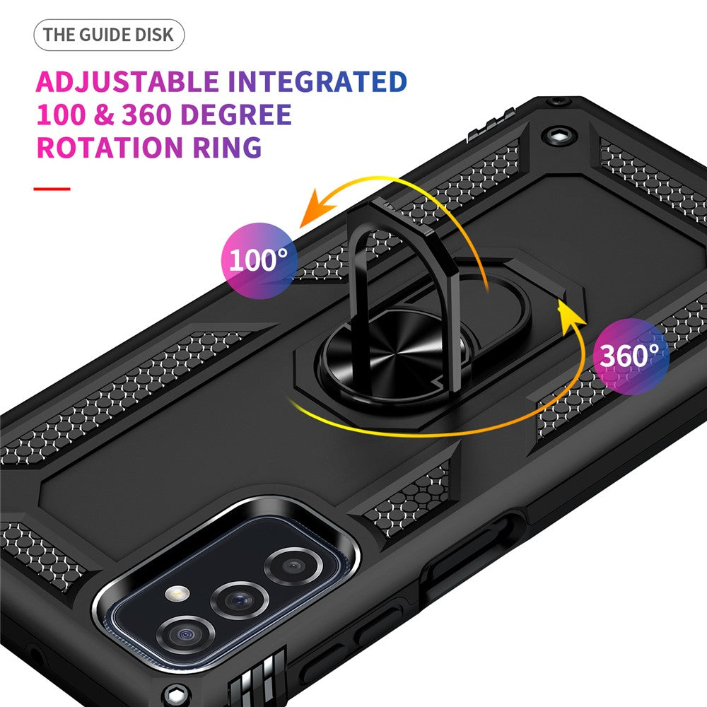Ringhållare Kickstand Reptåligt Fallskyddande mobilskal PC + TPU Hybridskal med Inbyggd Metallplåt för Samsung Galaxy M52 5G