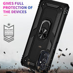Ringhållare Kickstand Reptåligt Fallskyddande mobilskal PC + TPU Hybridskal med Inbyggd Metallplåt för Samsung Galaxy M52 5G