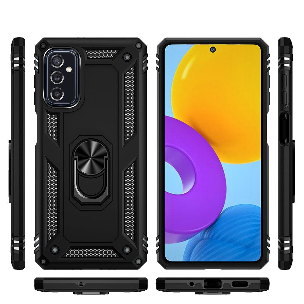 Ringhållare Kickstand Reptåligt Fallskyddande mobilskal PC + TPU Hybridskal med Inbyggd Metallplåt för Samsung Galaxy M52 5G