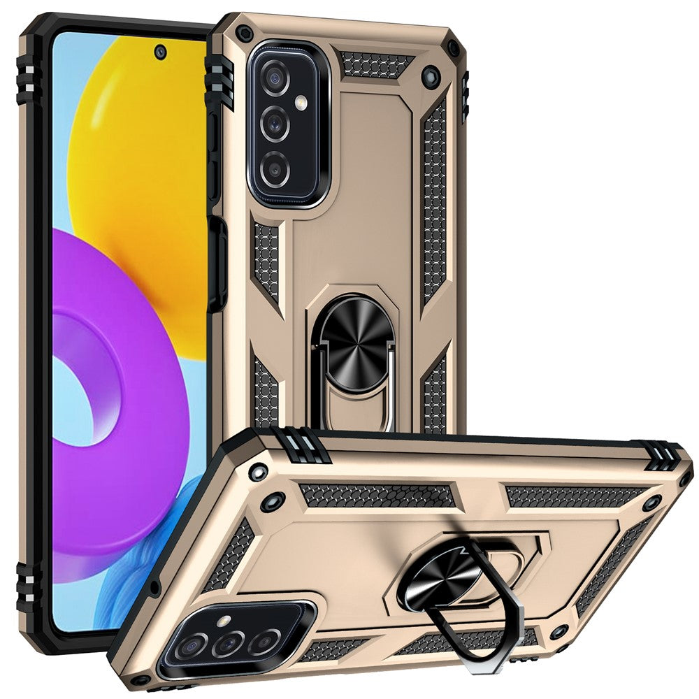 Ringhållare Kickstand Reptåligt Fallskyddande mobilskal PC + TPU Hybridskal med Inbyggd Metallplåt för Samsung Galaxy M52 5G
