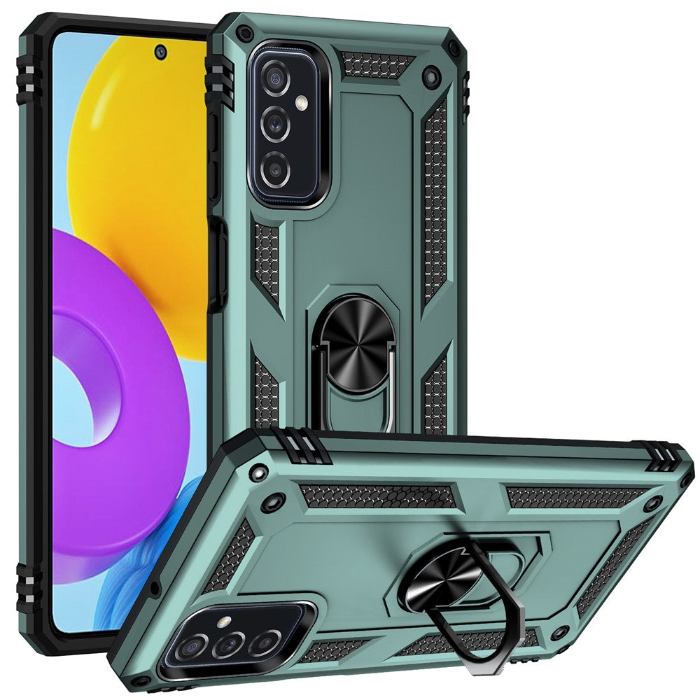 Ringhållare Kickstand Reptåligt Fallskyddande mobilskal PC + TPU Hybridskal med Inbyggd Metallplåt för Samsung Galaxy M52 5G