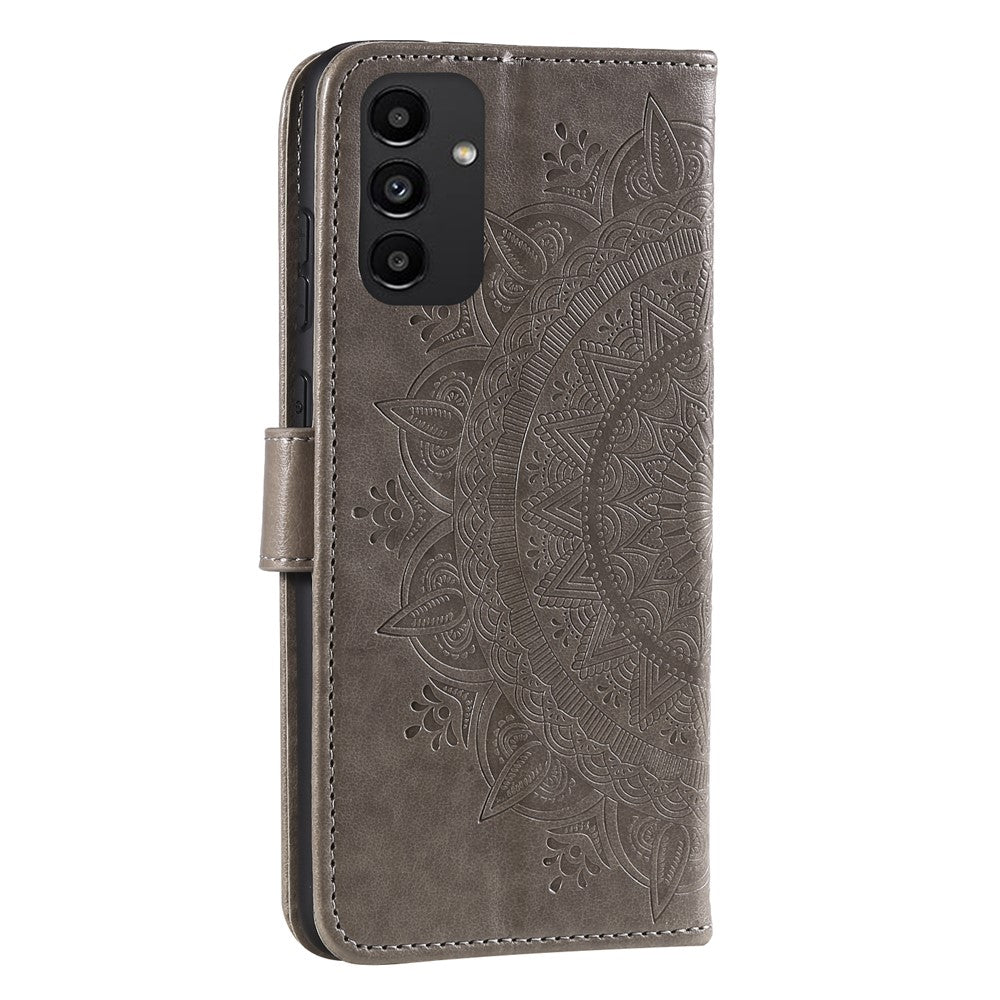 For Samsung Galaxy A13 4G Shockproof Wallet Stand Design Imprinted Mandala Flower PU Leather Phone Flip Cover Case