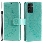 For Samsung Galaxy A13 4G Shockproof Wallet Stand Design Imprinted Mandala Flower PU Leather Phone Flip Cover Case