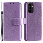 For Samsung Galaxy A13 4G Shockproof Wallet Stand Design Imprinted Mandala Flower PU Leather Phone Flip Cover Case