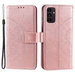 For Samsung Galaxy A13 4G Shockproof Wallet Stand Design Imprinted Mandala Flower PU Leather Phone Flip Cover Case