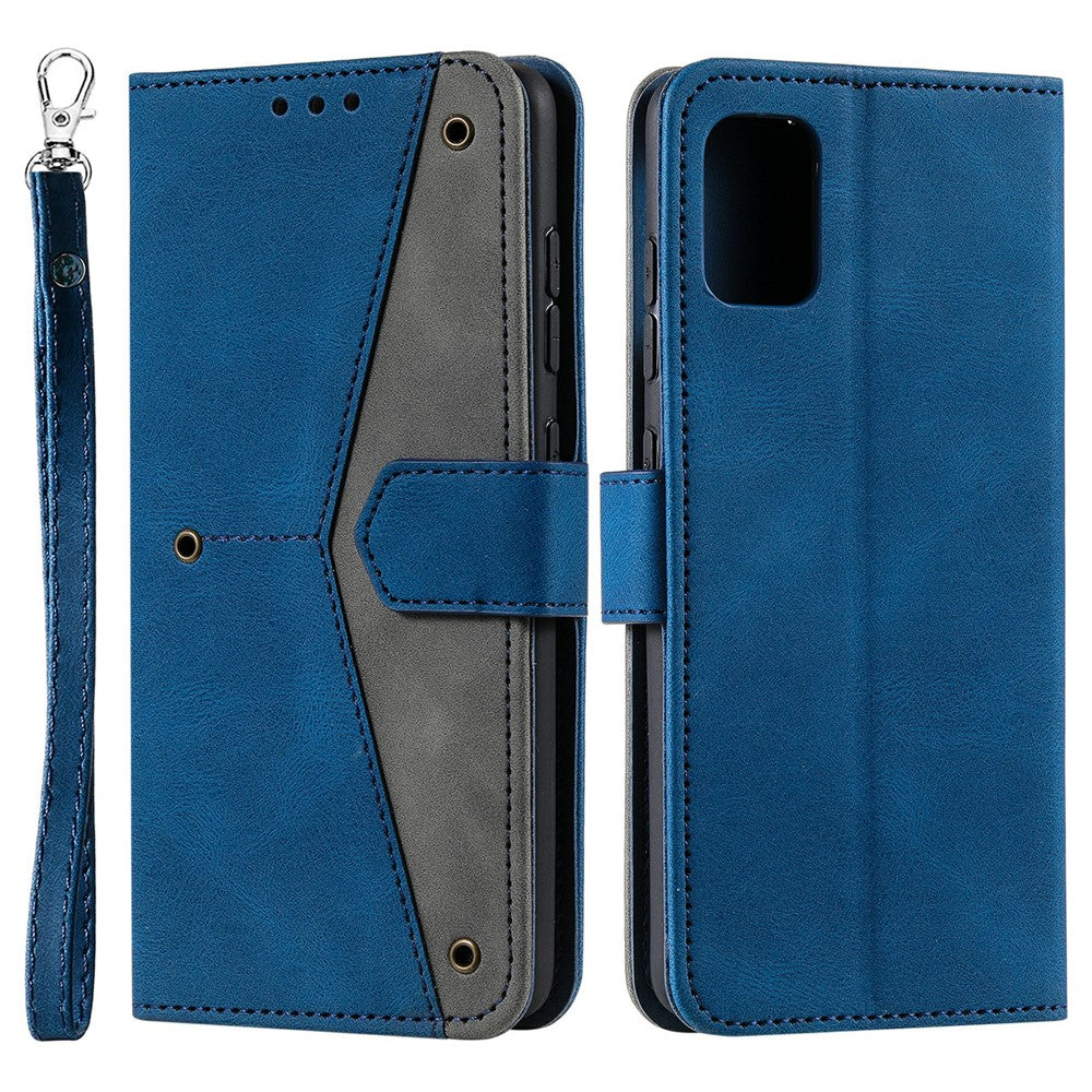 Stitching Surface Splicing Style PU Leather and TPU Phone Flip Case Skin-touch Stand Wallet Phone Protective Cover for Samsung Galaxy A33 5G