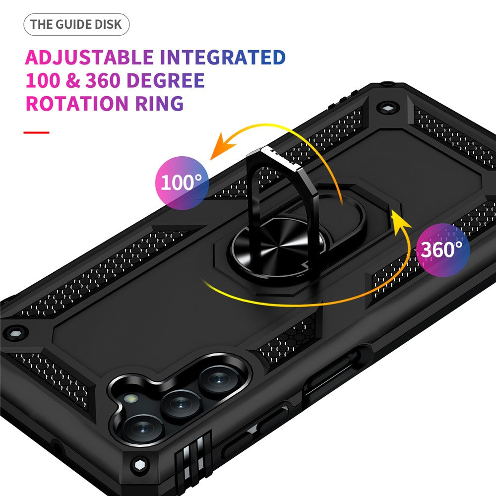 Militärklassad ringmonterad bilstativ med dubbla lager, mjukt och flexibelt TPU-hårt PC-skal för Samsung Galaxy A13 5G
