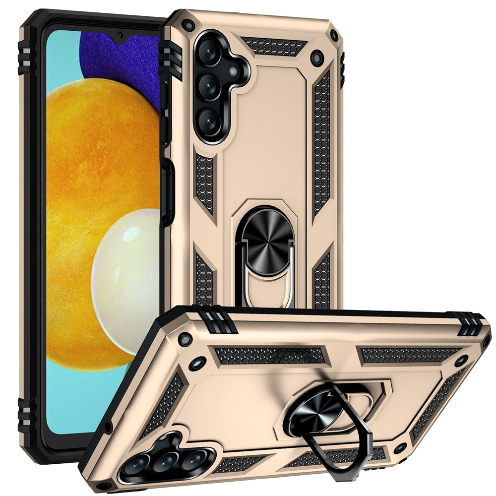 Militärklassad ringmonterad bilstativ med dubbla lager, mjukt och flexibelt TPU-hårt PC-skal för Samsung Galaxy A13 5G