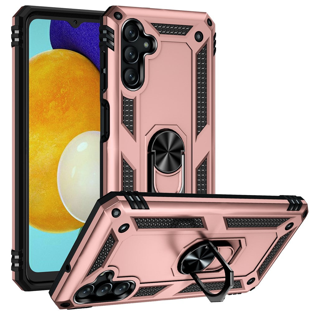 Militärklassad ringmonterad bilstativ med dubbla lager, mjukt och flexibelt TPU-hårt PC-skal för Samsung Galaxy A13 5G