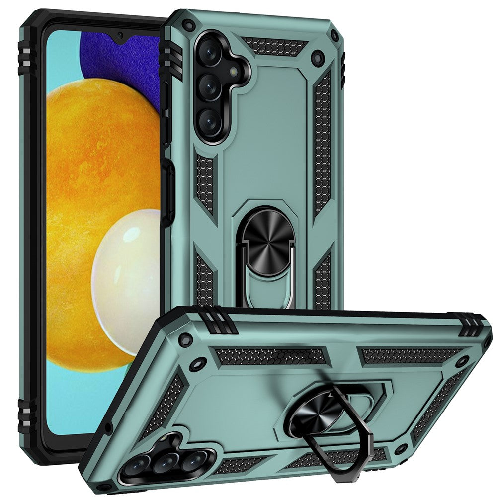 Militärklassad ringmonterad bilstativ med dubbla lager, mjukt och flexibelt TPU-hårt PC-skal för Samsung Galaxy A13 5G