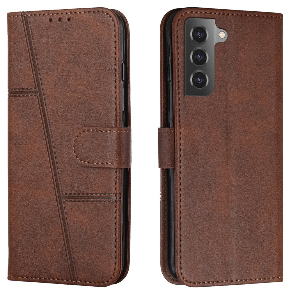 Wallet Stand Full Protection PU Leather Cover + Inner TPU Phone Case for Samsung Galaxy S22 5G
