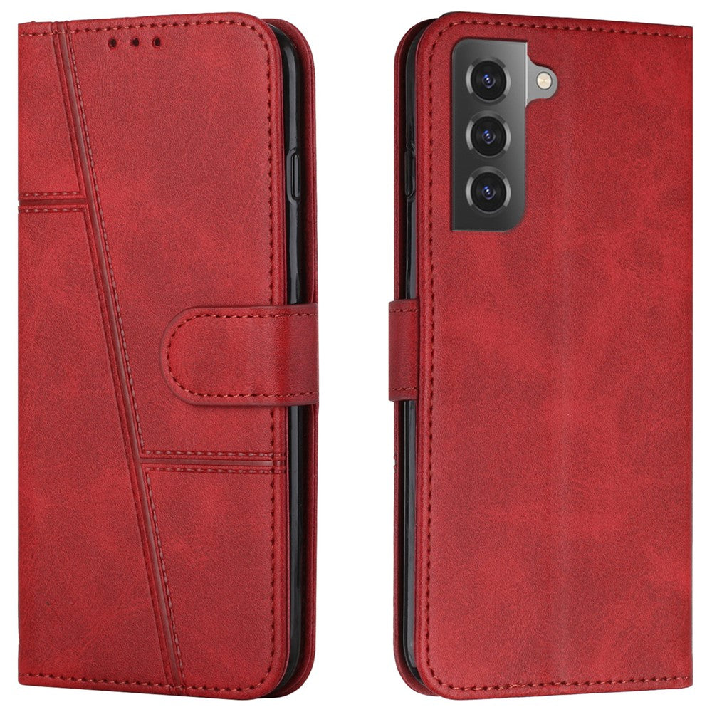 Wallet Stand Full Protection PU Leather Cover + Inner TPU Phone Case for Samsung Galaxy S22 5G