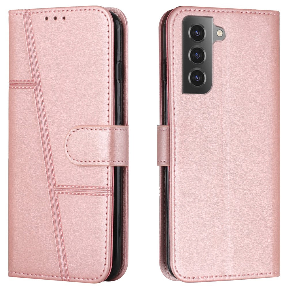 Wallet Stand Full Protection PU Leather Cover + Inner TPU Phone Case for Samsung Galaxy S22 5G