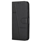 PU Leather Stand Feature Stitching Phone Wallet Cover Case with Strap for Samsung Galaxy S22 Ultra 5G