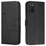 Stitching Lines Design PU Leather Phone Case Mobile Phone Cover Flip Stand Wallet for Samsung Galaxy A03s (166.5mm)