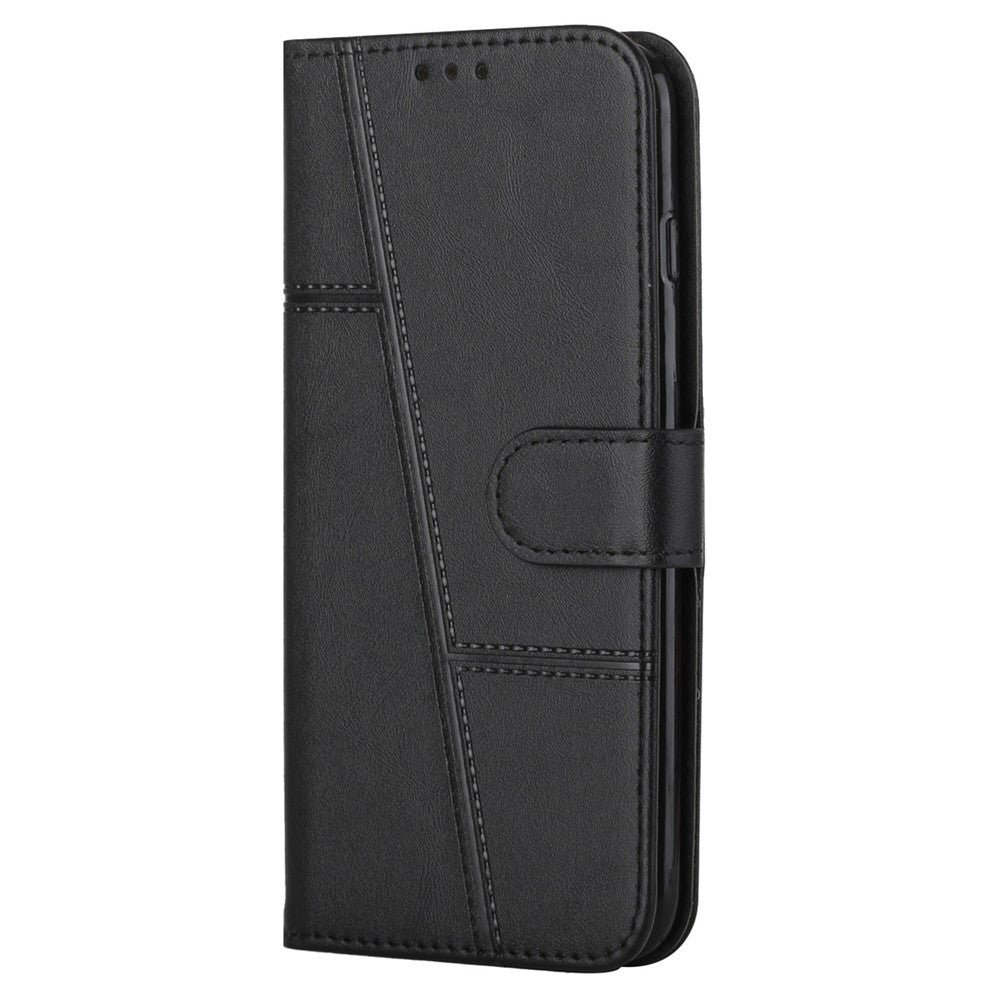 Stitching Lines Design PU Leather Phone Case Mobile Phone Cover Flip Stand Wallet for Samsung Galaxy A03s (166.5mm)