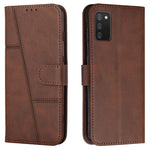 Stitching Lines Design PU Leather Phone Case Mobile Phone Cover Flip Stand Wallet for Samsung Galaxy A03s (166.5mm)