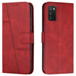 Stitching Lines Design PU Leather Phone Case Mobile Phone Cover Flip Stand Wallet for Samsung Galaxy A03s (166.5mm)
