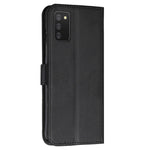 Anti-ridse syninger Design Flip PU Læder Telefon Cover Stativ Pung Telefon Etui til Samsung Galaxy A03s (164.2mm)