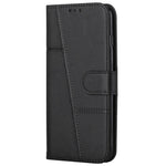 Anti-ridse syninger Design Flip PU Læder Telefon Cover Stativ Pung Telefon Etui til Samsung Galaxy A03s (164.2mm)