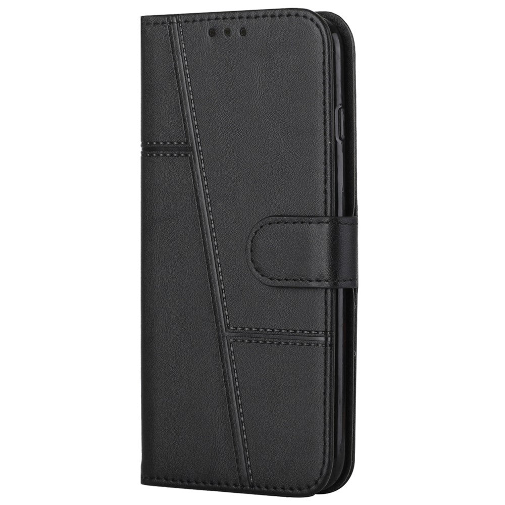 Anti-ridse syninger Design Flip PU Læder Telefon Cover Stativ Pung Telefon Etui til Samsung Galaxy A03s (164.2mm)