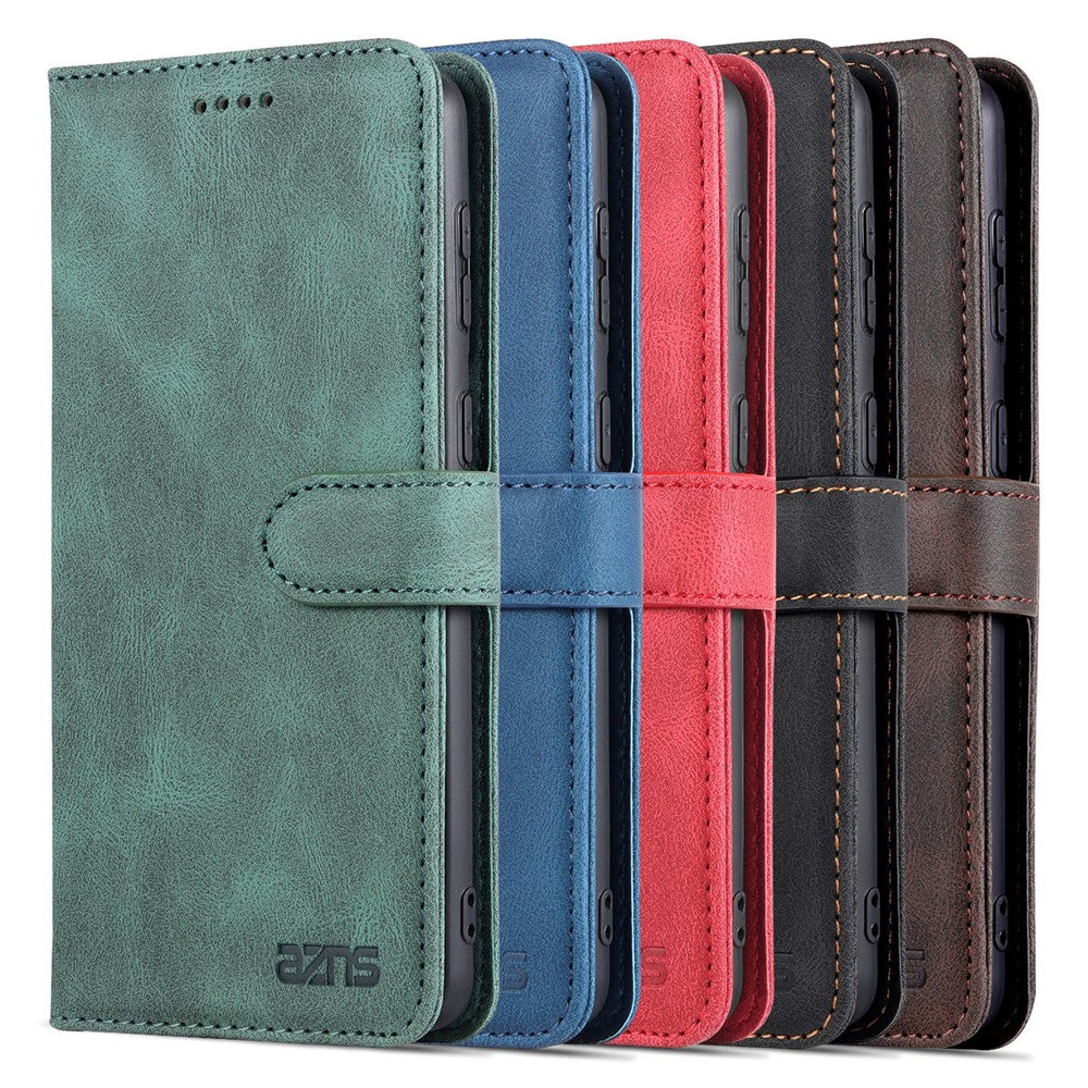 AZNS PU Leather Cover Stand Wallet Folio Flip Phone Case Protector for Samsung Galaxy S22+ 5G